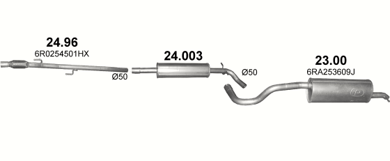 Auspuffanlage für SKODA RAPID 1.4 (1.4 TSi)