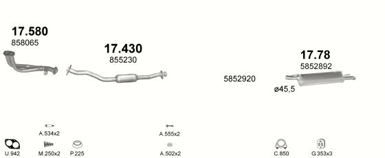 Auspuffanlage für OPEL ASTRA F 1.4 (1.4 16V MAN)