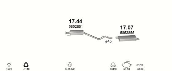 Auspuffanlage für OPEL ASTRA F 1.6 (AUT)