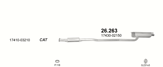 Auspuffanlage für TOYOTA CARINA E 2.0 (2.0i 16V)
