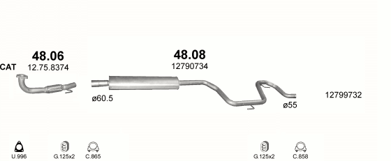 Auspuffanlage für SAAB 9-3 2.0 (2.0 BioPower 4X4)