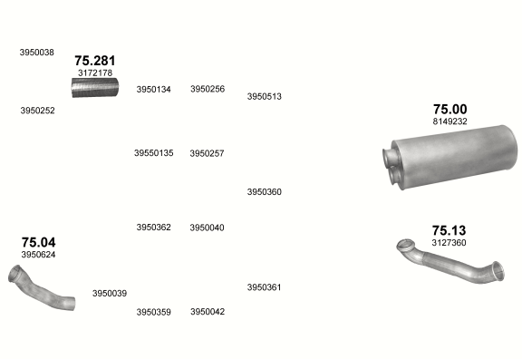 Auspuffanlage für VOLVO FL 6 5.4 (4X2   FL612/613/614/615)