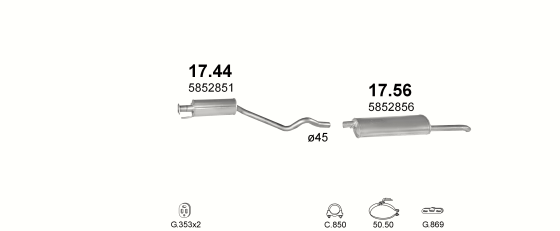 Auspuffanlage für OPEL ASTRA F 1.6 (AUT)