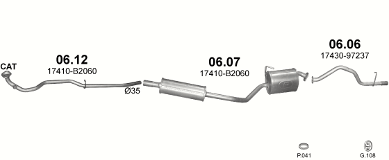 Auspuffanlage für DAIHATSU CUORE 1.0 (1.0i 12V)