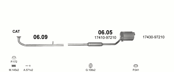 Auspuffanlage für DAIHATSU MOVE 1.0 (1.0 12V)