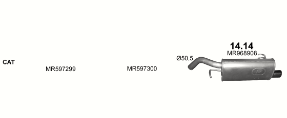 Auspuffanlage für MITSUBISHI COLT 1.5 D (1.5 Turbo 12V Diesel DI-D)