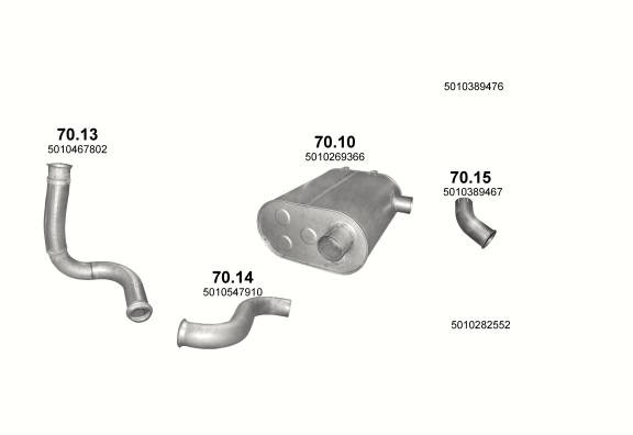 Auspuffanlage für RENAULT PREMIUM 11.1 (4X2 ; 6X2)