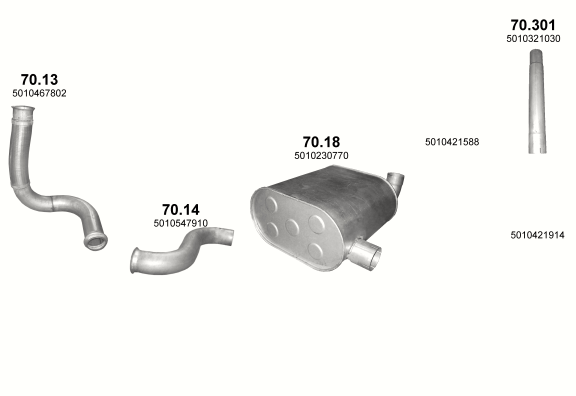 Auspuffanlage für RENAULT PREMIUM 11.1 (4X2 ; 6X2)