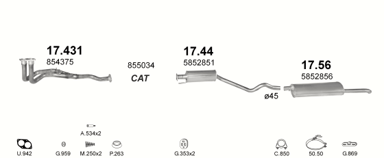 Auspuffanlage für OPEL ASTRA F 2.0 (AUT)