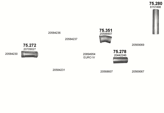 Auspuffanlage für VOLVO FM 9 9.4 (D9B    4X4 / 6X6)