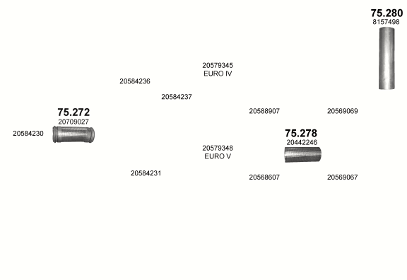 Auspuffanlage für VOLVO FM 13 12.8 (D13A    4X4 / 6X6)