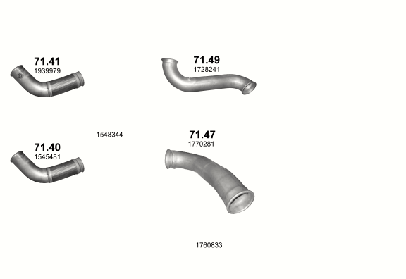 Auspuffanlage für SCANIA P, R, T 15.6 (DC 16    R500/R560/R620)
