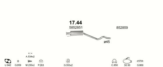 Auspuffanlage für OPEL ASTRA F 2.0 (AUT)
