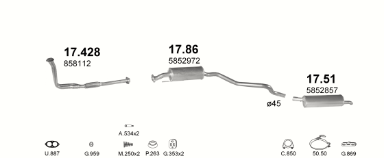 Auspuffanlage für OPEL ASTRA F 1.7 D