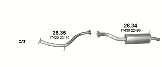 Auspuffanlage für TOYOTA AURIS 1.33 (1.33 VVT-i)