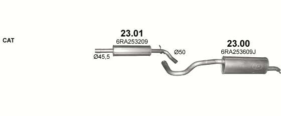 Auspuffanlage für SKODA RAPID 1.2 (1.2 TSi)