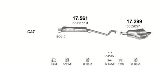 Auspuffanlage für OPEL ASTRA G 2.0 D (2.0 Di)