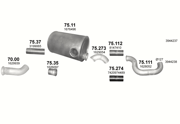 Auspuffanlage für VOLVO FM 13 12.8 (D13A)