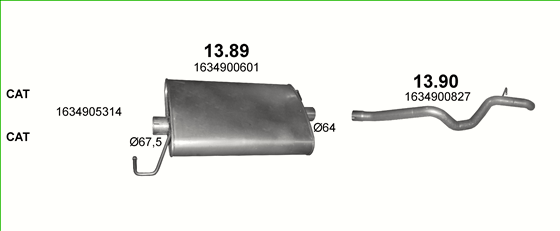 Auspuffanlage für MERCEDES ML270 - W163 2.7 D (270 CDi Turbo Diesel)