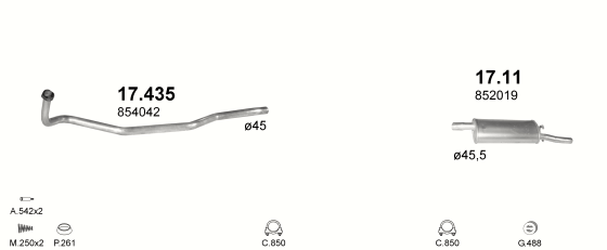 Auspuffanlage für OPEL CORSA A 1.2