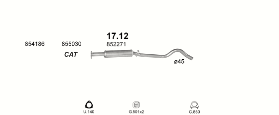 Auspuffanlage für OPEL CORSA A 1.2