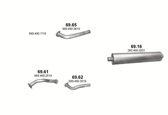 Auspuffanlage für MERCEDES 6-9 T 809 DT