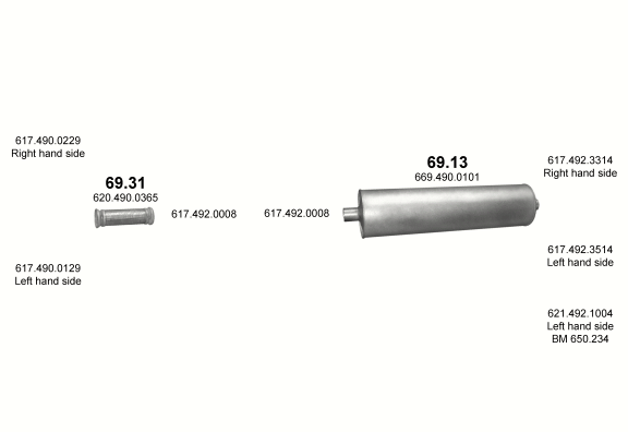 Auspuffanlage für MERCEDES 10-16 T 1222 A (WB 3600, 4200)