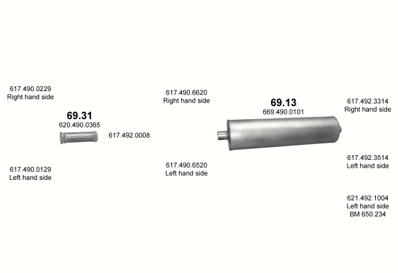 Auspuffanlage für MERCEDES 10-16 T 1222 A (WB 3600, 4200)