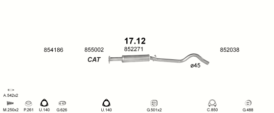 Auspuffanlage für OPEL CORSA A 1.3