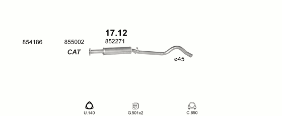 Auspuffanlage für OPEL CORSA A 1.3