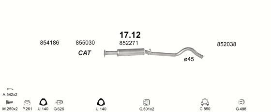 Auspuffanlage für OPEL CORSA A 1.4