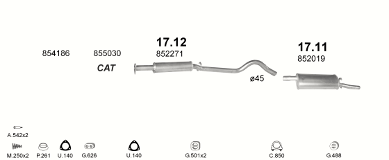 Auspuffanlage für OPEL CORSA A 1.4