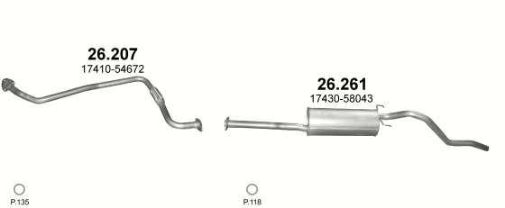 Auspuffanlage für TOYOTA HI-LUX 2.4 D (2.4 Diesel)