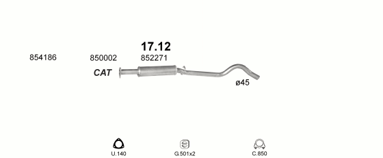 Auspuffanlage für OPEL CORSA A 1.4