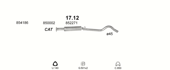 Auspuffanlage für OPEL CORSA A 1.4