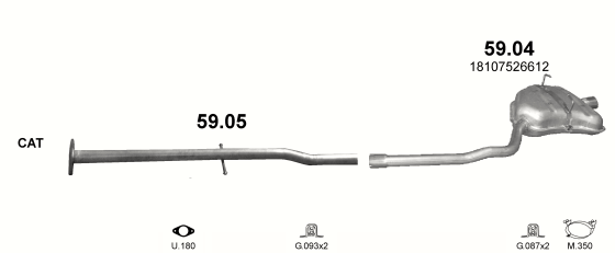 Auspuffanlage für MINI ONE 1.4 (1.4i 16V)