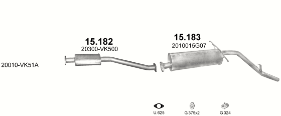 Auspuffanlage für NISSAN NP300 2.5 D (2.5 dCi Turbo Diesel 4WD)