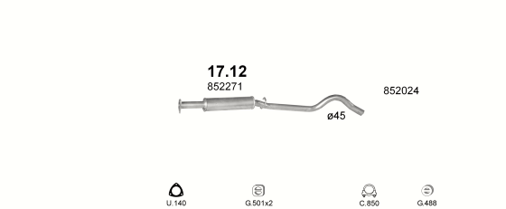 Auspuffanlage für OPEL CORSA A 1.6