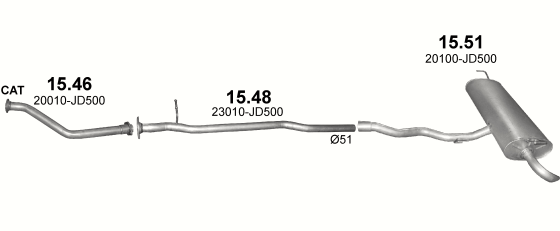 Auspuffanlage für NISSAN QASHQAI 1.5 D (1.5 dCi Turbo Diesel 2WD)