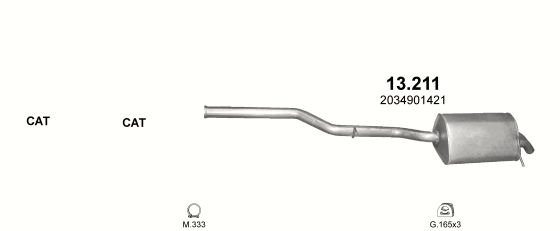Auspuffanlage für MERCEDES CLK W209 2.7 D (2.7 CDi Turbo Diesel)