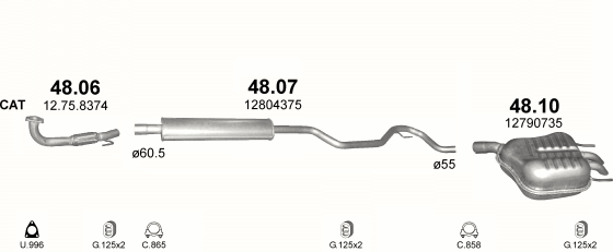 Auspuffanlage für SAAB 9-3 2.0 (2.0)