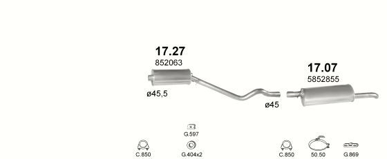 Auspuffanlage für OPEL KADETT E 1.2 (S)