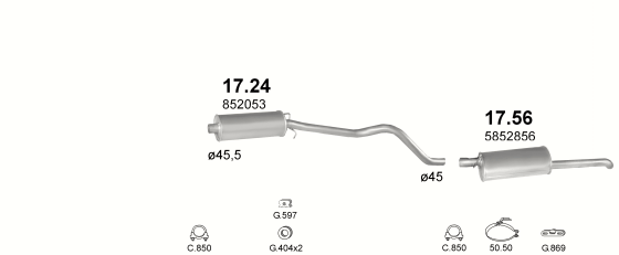Auspuffanlage für OPEL KADETT E 1.2 (S)