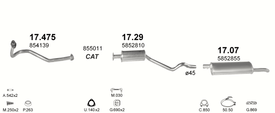 Auspuffanlage für OPEL KADETT E 1.3 (1.3i MAN)