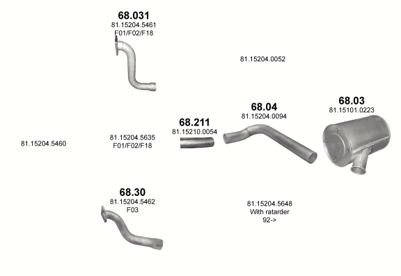 Auspuffanlage für MAN F 90 9.9 (F01/F02/F03/F18)