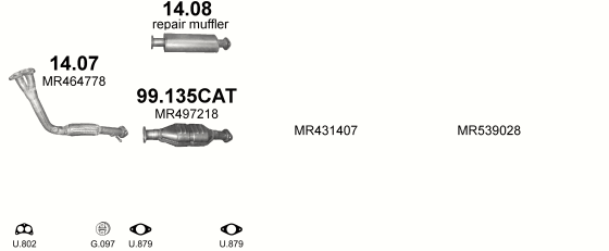 Auspuffanlage für MITSUBISHI PAJERO PININ 2.0 (2.0i GDi 16V SWB)