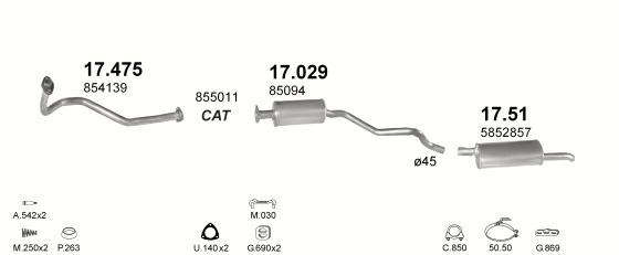 Auspuffanlage für OPEL KADETT E 1.3 (1.3i MAN)