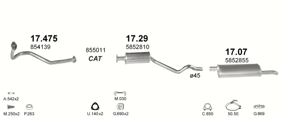 Auspuffanlage für OPEL KADETT E 1.4 (1.4i MAN)