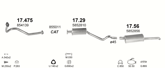 Auspuffanlage für OPEL KADETT E 1.4 (1.4i MAN)