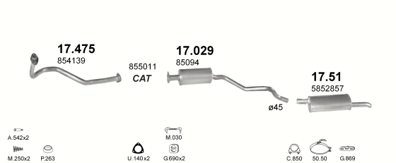 Auspuffanlage für OPEL KADETT E 1.4 (1.4i MAN)
